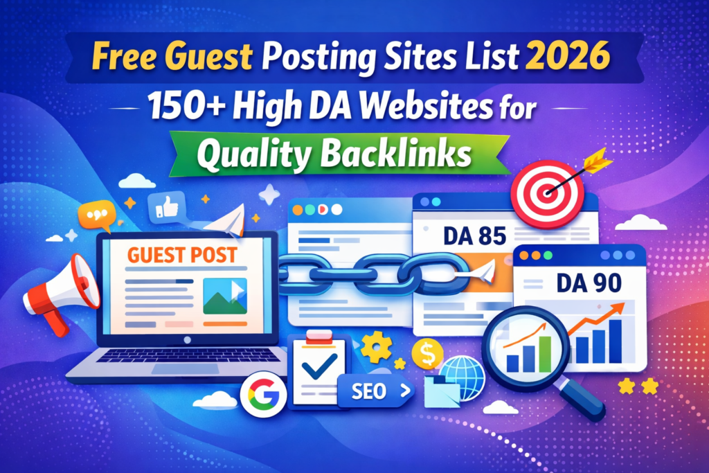 Free Guest Posting Sites List 2026 – 150+ High DA Websites for Quality Backlinks